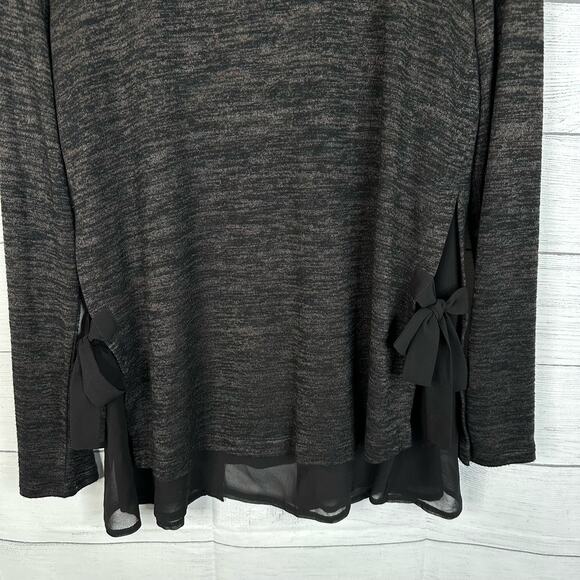 Nic + Zoe Womens size Small Firelight Space Dye Layered Tunic Sweater Top Gray - Picture 4 of 8